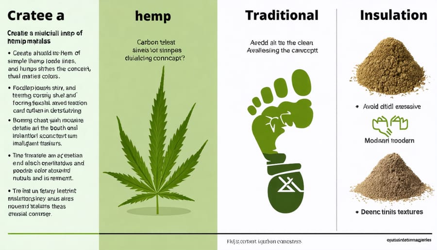 Visual chart showing environmental impact comparison between hemp and conventional insulation